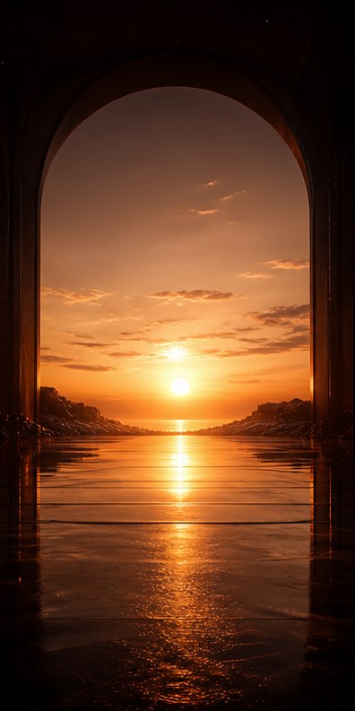 The Horizon world at glowing dawn